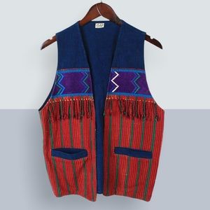 Vintage Hand Woven Peruvian Denim Vest